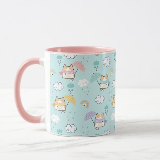 Cute Rainy Day Motif café Mug (Gauche)