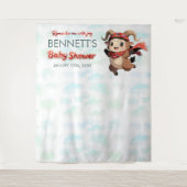 Cute Ram Winter Baby Shower Tapestry Wandkleed (Voorkant)