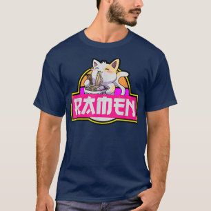 Cute Ramen Cat Kawaii Anime Japans voedselblad T-shirt