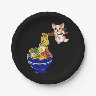 Cute Ramen Corgi Dog Papieren Bordje