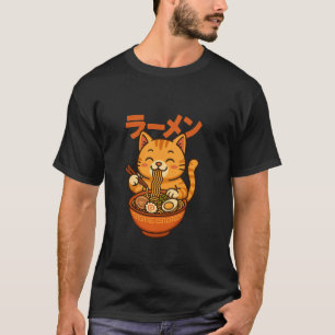 Cute Ramen Kat Japanse Noedels T-shirt