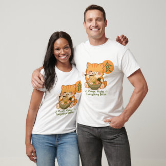 Cute Ramen Kat - Kawaii Kat Eet Ramen Japans T-shirt
