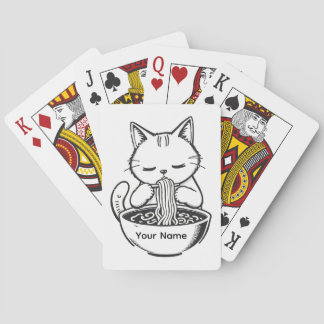 Cute Ramen Kat Persoonlijk Gemaakt Pokerkaarten