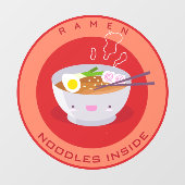 Cute Ramen Noodles Inside Restaurant Advert 3 Raamsticker (Vel)