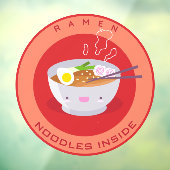 Cute Ramen Noodles Inside Restaurant Advert 3 Raamsticker (Vel 3)
