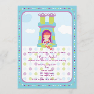Cute Rapunzel Princess Birthday Party Invite Kaart