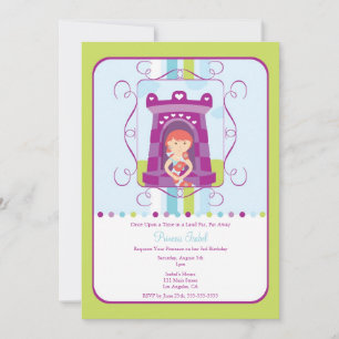 Cute Rapunzel Princess Birthday Party Invite Kaart