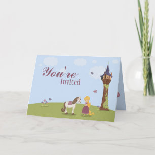 Cute rapunzel tower girl uitnodigen