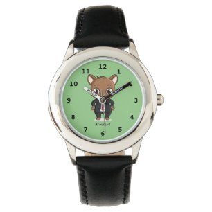 Cute rat cartoon illustratie horloge