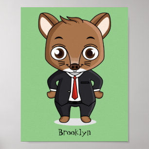 Cute rat cartoon illustratie poster