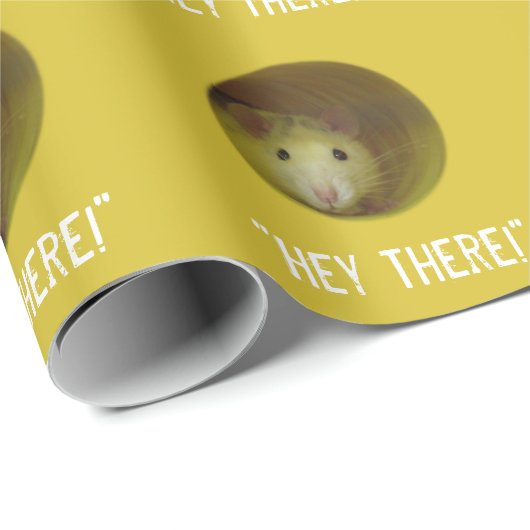 Cute Rat in Hole Funny Animal Cadeaupapier (Rol Hoek)