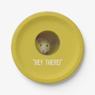 Cute Rat in Hole Funny Animal Papieren Bordje