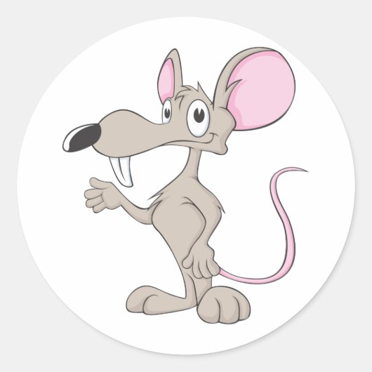 Cute Rat Ronde Sticker (Voorkant)
