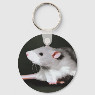 Cute Rat schilderij Sleutelhanger