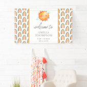 Cute Ray of Sunshine Rainbow Welcome Baby shower Spandoek (Insitu)