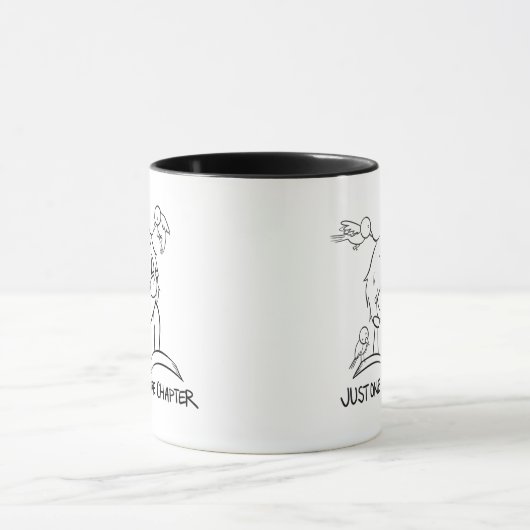 Cute Reader Reading with Birds Two-Toned Mok (Midden)