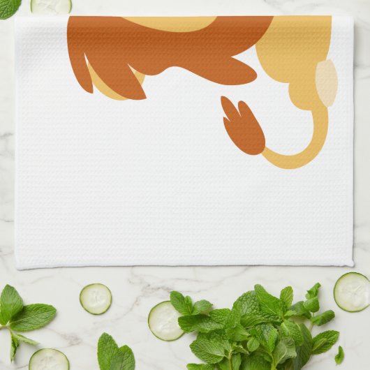 Cute Reading Cartoon Lion Kitchen Towel Theedoek (Gevouwen)