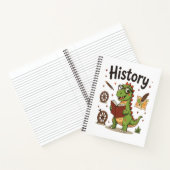 Cute Reading Dinosaur History Buff Notebook  Notitieboek (Binnen)