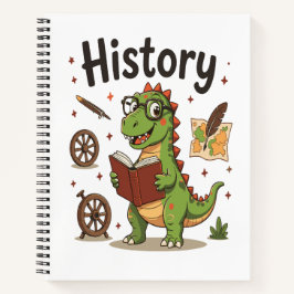 Cute Reading Dinosaur History Buff Notebook  Notitieboek