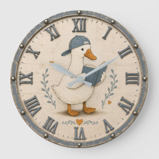 Cute Reading Duck Book Lover Whimsical Nursery Grote Klok