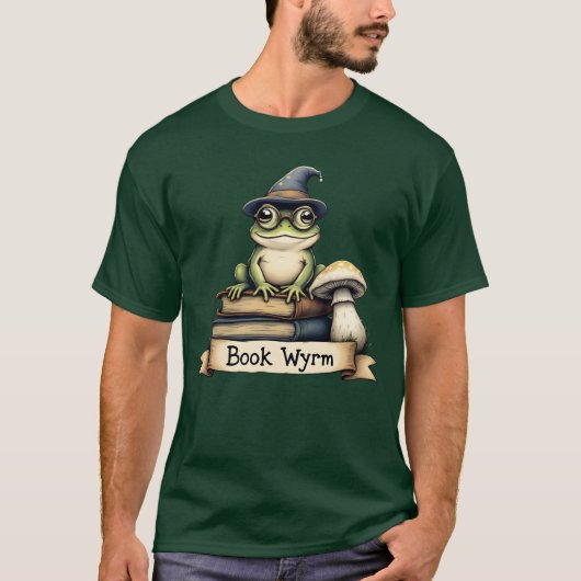Cute Reading Frog Fantasy Design T-Shirt (Devant)