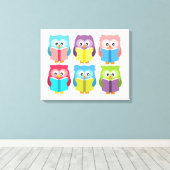 Cute reading owls canvas afdruk (Insitu (Houten vloer))