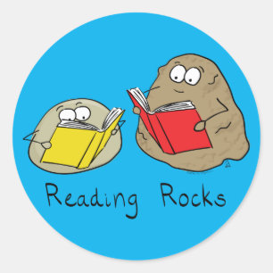 Cute Reading Rocks Librarian Book Lovers Ronde Sticker
