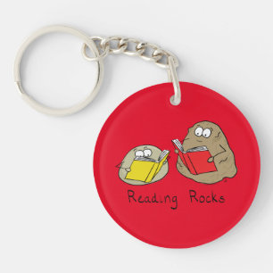 Cute Reading Rocks Librarian Book Lovers Sleutelhanger