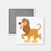 Cute Ready Cartoon Afghan Hound Magnet Magneet (Voorkant / Achterkant)