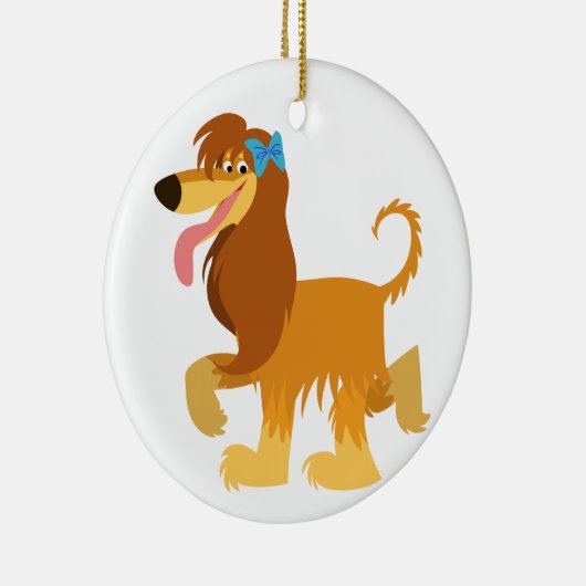 Cute Ready Cartoon Afghan Hound Ornament (Rechts)