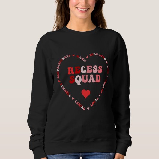 Cute Recess Squad Valentines Day Heart Trui (Voorkant)