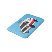 Cute red ambulance van cartoon badmat (Gekanteld)