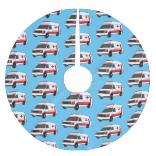 Cute red ambulance van cartoon kerstboom rok