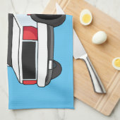 Cute red ambulance van cartoon theedoek (Quarter Fold)