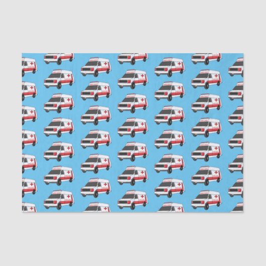 Cute red ambulance van cartoon tissuepapier (Voorkant)