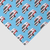 Cute red ambulance van cartoon tissuepapier (Detail)