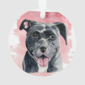 Cute Red American Bulldog Waterverf Custom Ornament (achterkant)