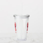 Cute Red and Cream Gingham Bow Acryl Drinkbeker (Rechts)