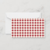 Cute Red and Cream Gingham Bow Notitiekaartje (Achterkant)