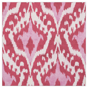 Cute red and roze ikat tribal stof