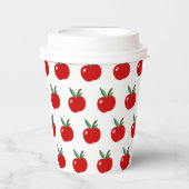 Cute Red Apples Pattern op White Background Papieren Bekers (Voorkant)