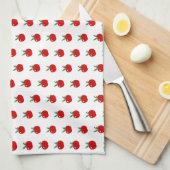 Cute Red Apples Pattern op White Background Theedoek (Quarter Fold)
