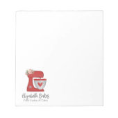 Cute Red Bakery Cake Mixer Notepad Notitieblok (Voorkant)