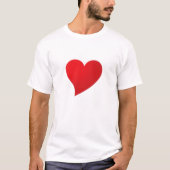 Cute red big hart minimaliseert moderne t-shirt (Voorkant)