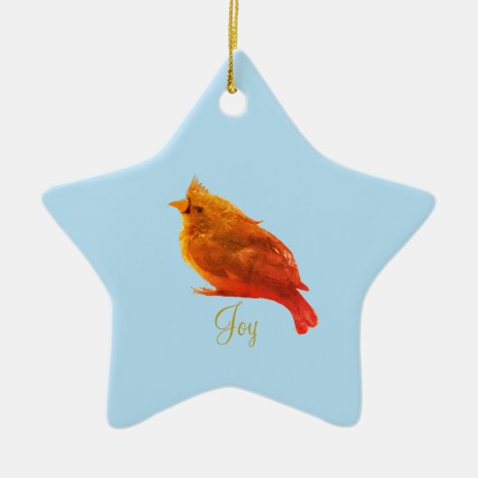 Cute Red Bird Keramisch Ornament (Voorkant)