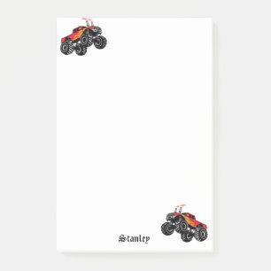 Cute Red Black Aangepaste Monster Truck Post-it® Notes
