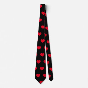 Cute Red Black Heart Valentijnsdag Pattern Love N Stropdas