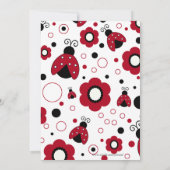 Cute red black lady bugs verjaardagsfeest kaart (Achterkant)