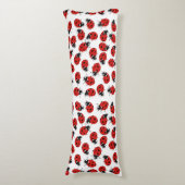 Cute Red & Black Ladybug Pattern Lichaamskussen (Voorkant Verticaal)