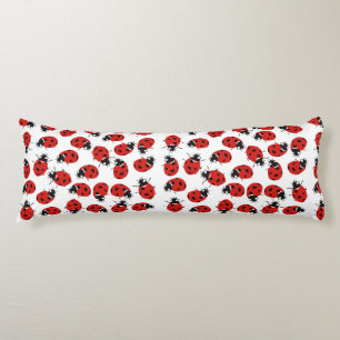 Cute Red & Black Ladybug Pattern Lichaamskussen